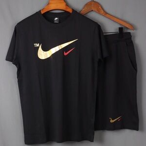 Nike Black Set with Gold and Red Swoosh